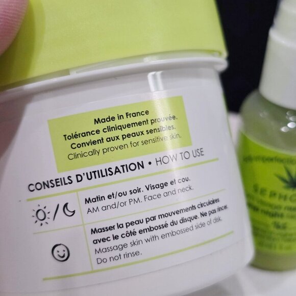 Sephora ✦ Glycolic Acid Peeling Discs + Hemp Night Serum ✦ Exfoliating Vegan Set - Picture 8 of 9